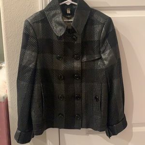 Burberry cool-girl  cropped METALLIC trench pea coat